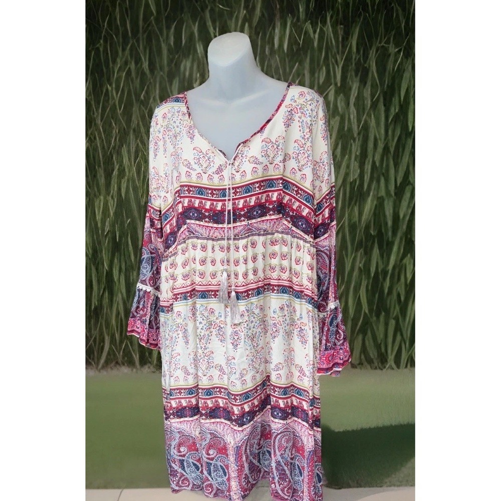 Artesia Women's Boho Cottagecore  3/4 Sleeve Dress Size Medium NWT‎ #465